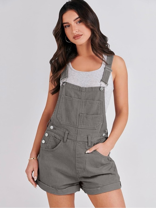 Blue Moon Under Denim - NWT Women's Dark Gray Short Denim Overalls! Medium! NEW!